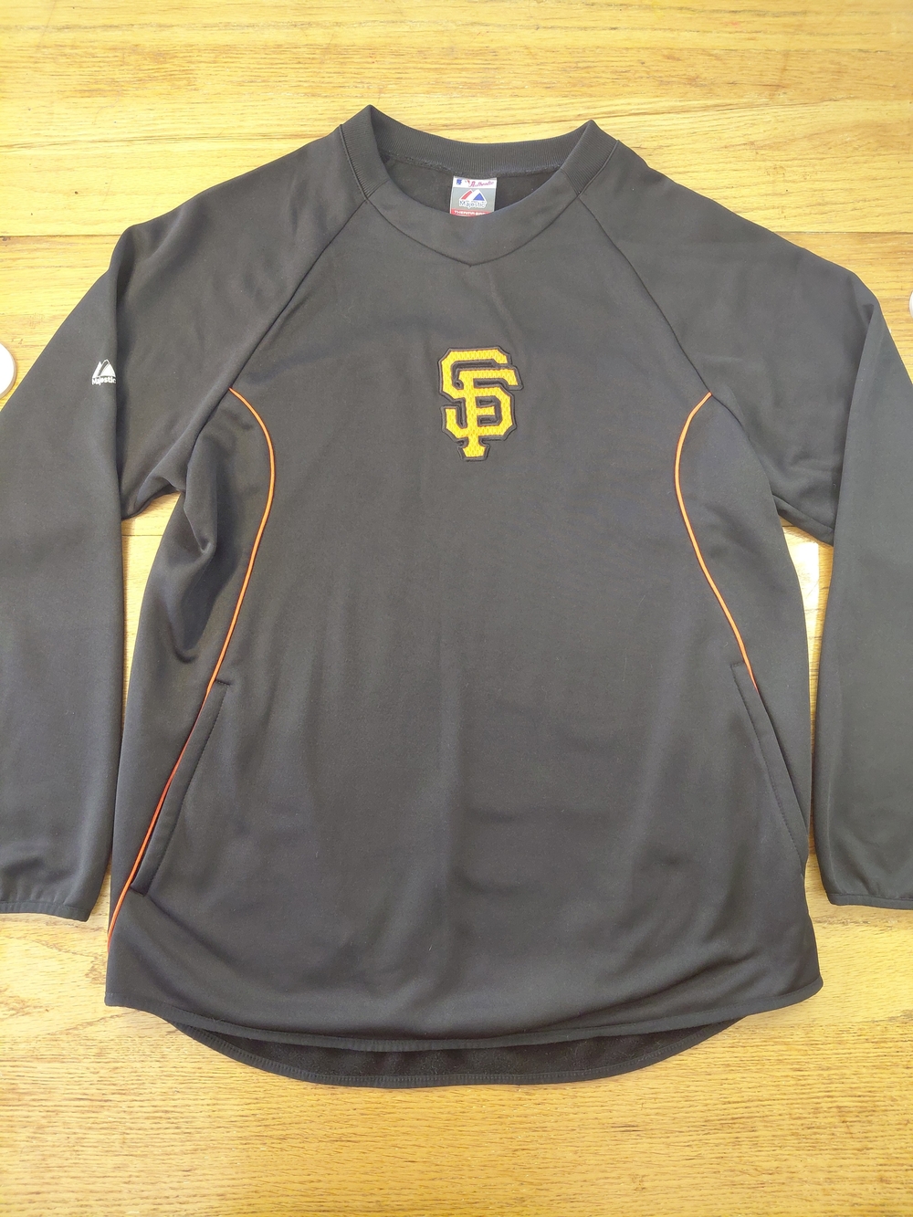 San Francisco Giants Therma Base Crewneck Pullover with Orange Piping Medium